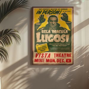 The Tell-Tale Heart Poster – Vintage Horror Star Bela Lugosi, Edgar Allan Poe Play