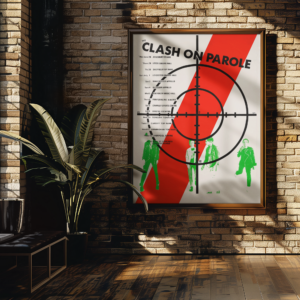 Retro Punk Poster – The Clash 1978 Out On Parole UK Tour Collectible Print