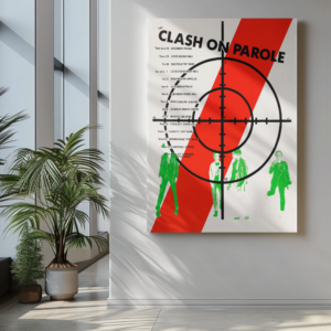 Retro Punk Poster – The Clash 1978 Out On Parole UK Tour Collectible Print