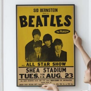 Iconic Beatles 1966 New York Concert Poster – Classic Rock Collectible Wall Print