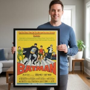 1966 Batman Retro Comic Poster – Vintage Pop Art Superhero Wall Print