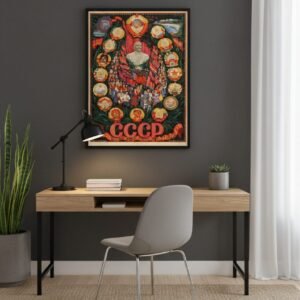 1969 Russian USSR Poster – Vintage Soviet Propaganda Artwork & Political Print