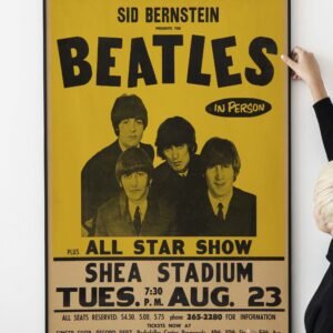 Iconic Beatles 1966 New York Concert Poster – Classic Rock Collectible Wall Print