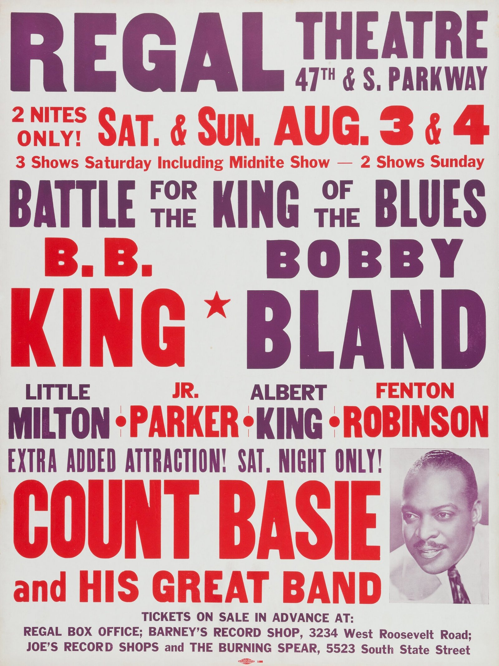 B.B. King Bobby Blue Bland Count Basie 1963 Vintage Jazz Blues Concert Poster B.B. King Bobby Blue Bland Count Basie 1963 Vintage Jazz Blues Concert Poster