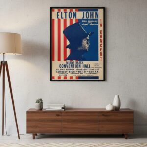 Elton John 1971 Concert Poster – Vintage Early 70s Classic Rock Music Print