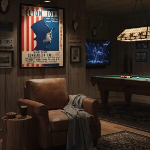 Elton John 1971 Concert Poster – Vintage Early 70s Classic Rock Music Print