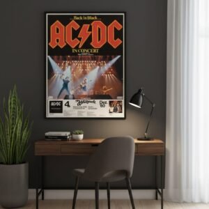 AC/DC Whitesnake 1980 Vintage Rock Concert Poster