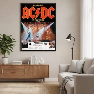 AC/DC Whitesnake 1980 Vintage Rock Concert Poster
