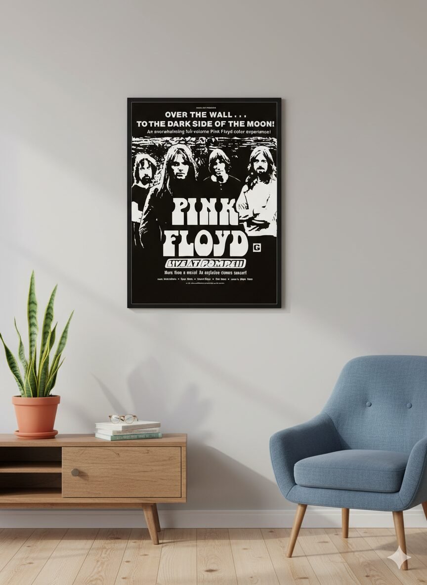 Pink Floyd Live at Pompeii 1972 Vintage Psychedelic Rock Concert Poster Pink Floyd Live at Pompeii 1972 Vintage Psychedelic Rock Concert Poster