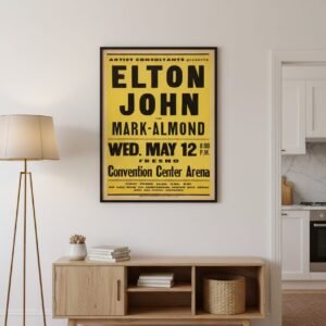 3. Vintage 1971 Elton John Concert Poster – Classic Rock Tour Print