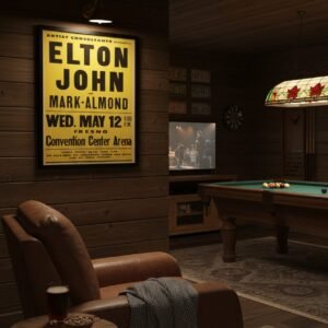 3. Vintage 1971 Elton John Concert Poster – Classic Rock Tour Print