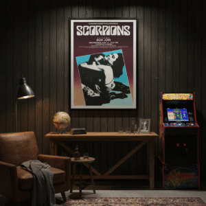 Scorpions Bon Jovi 1984 Hard Rock Concert Poster