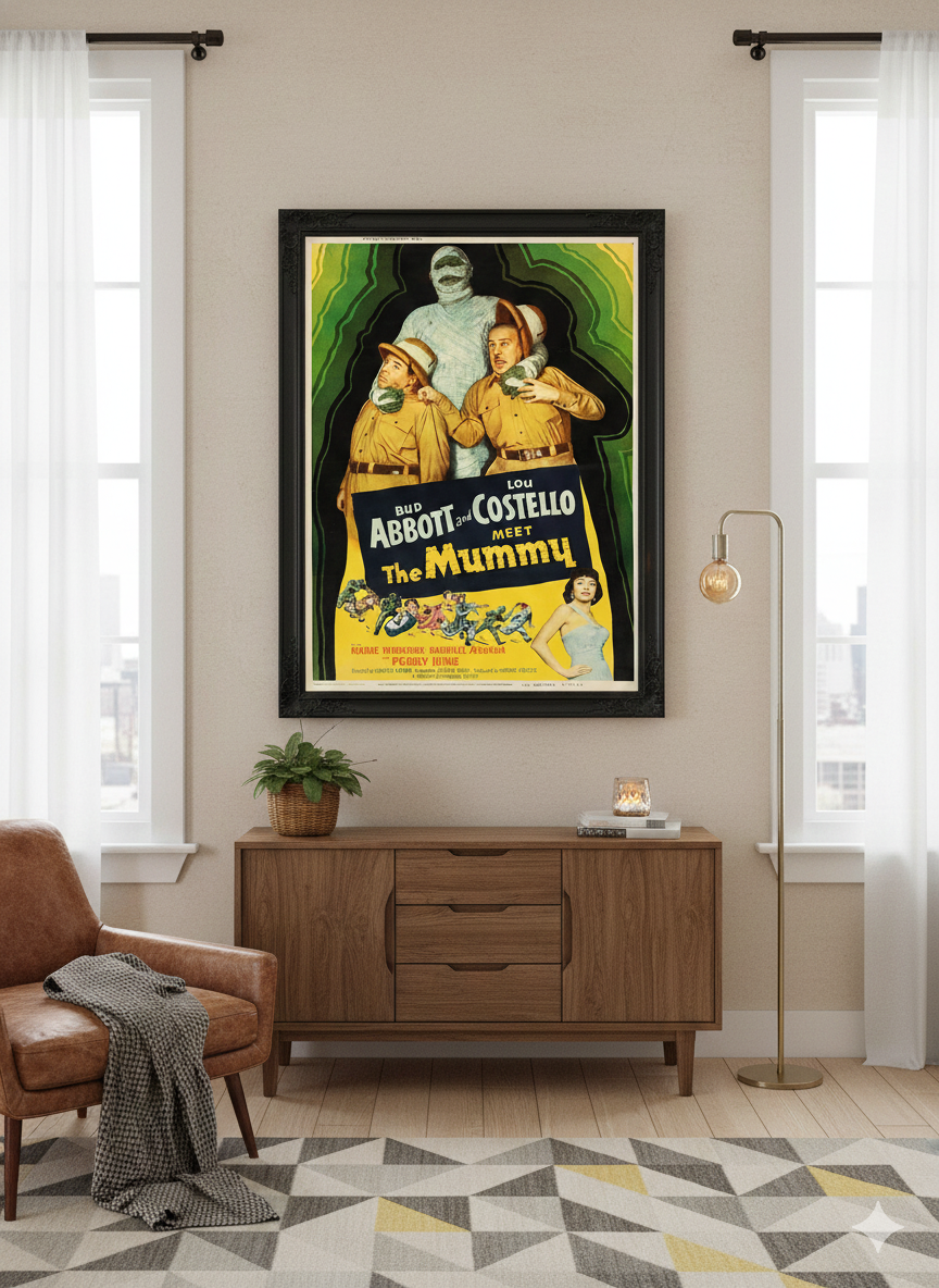 Abbott & Costello Meet the Mummy 1955 Movie Poster – Retro Horror Comedy Abbott & Costello Meet the Mummy 1955 Movie Poster – Retro Horror Comedy