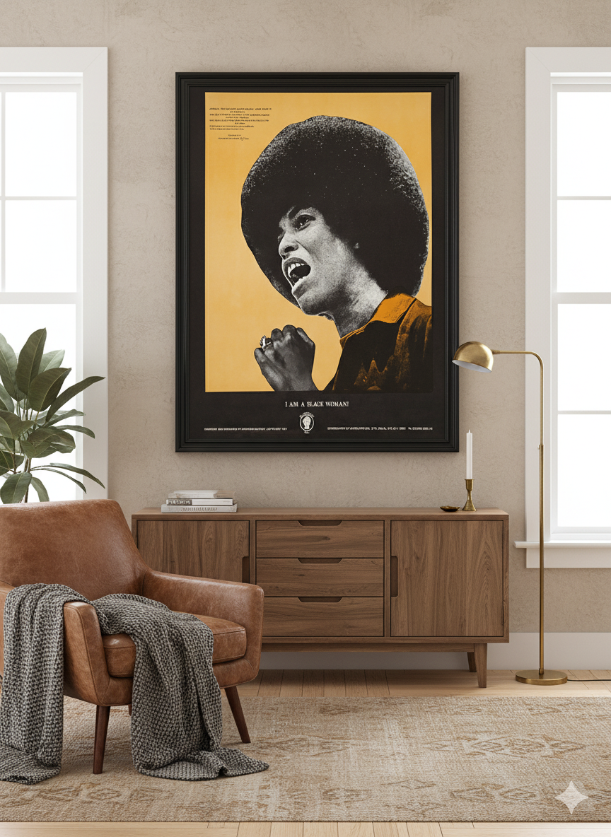 I Am a Black Woman Angela Davis 1972 Vintage Civil Rights Poster I Am a Black Woman Angela Davis 1972 Vintage Civil Rights Poster