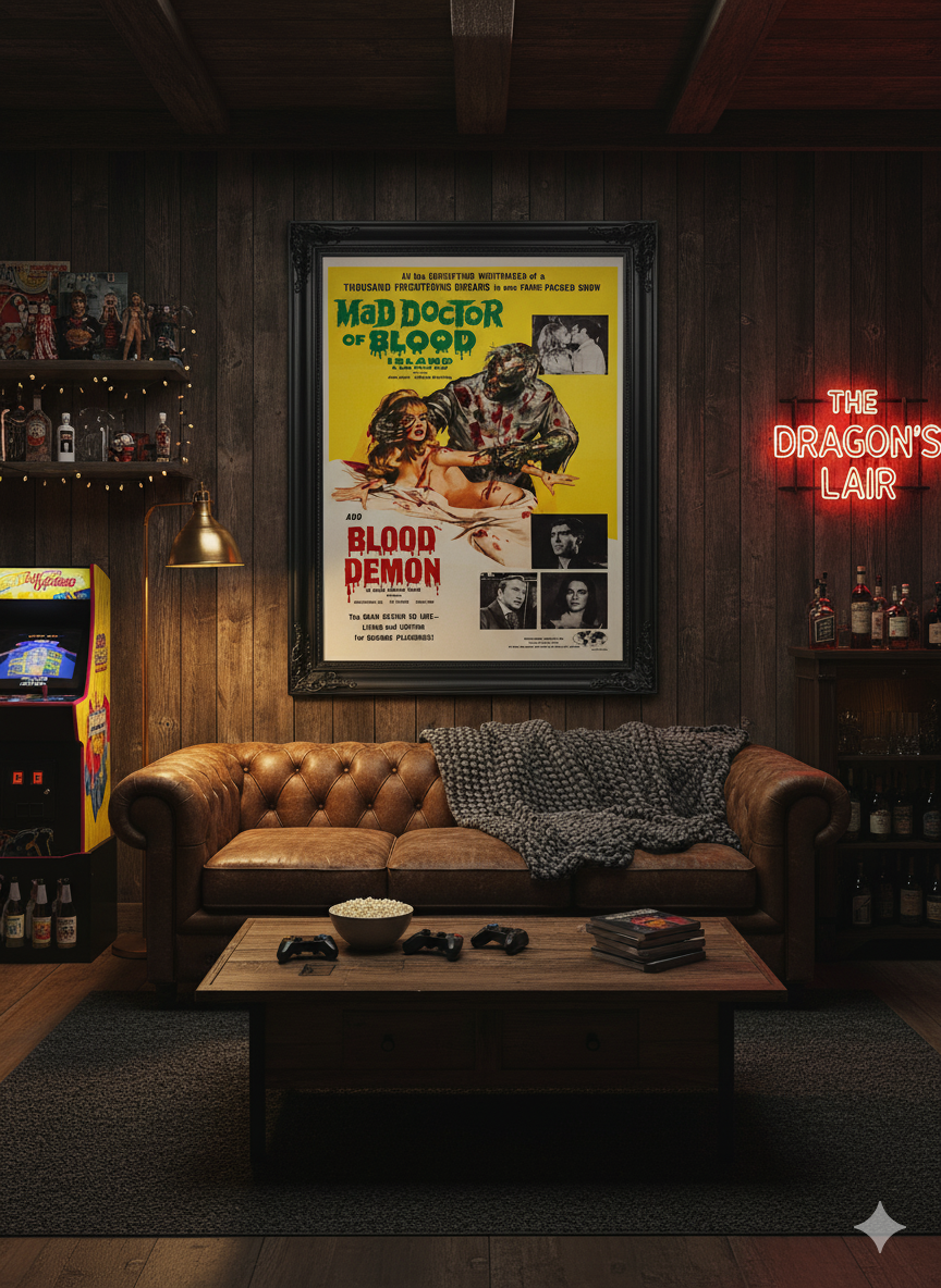 Mad Doctor of Blood Island & Blood Demon 1968 Vintage Horror Movie Poster Mad Doctor of Blood Island & Blood Demon 1968 Vintage Horror Movie Poster