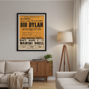 Bob Dylan 1964 Blowin’ in the Wind Vintage Folk Music Concert Poster