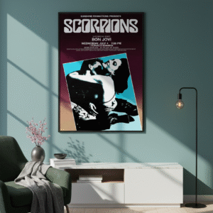 Scorpions Bon Jovi 1984 Hard Rock Concert Poster