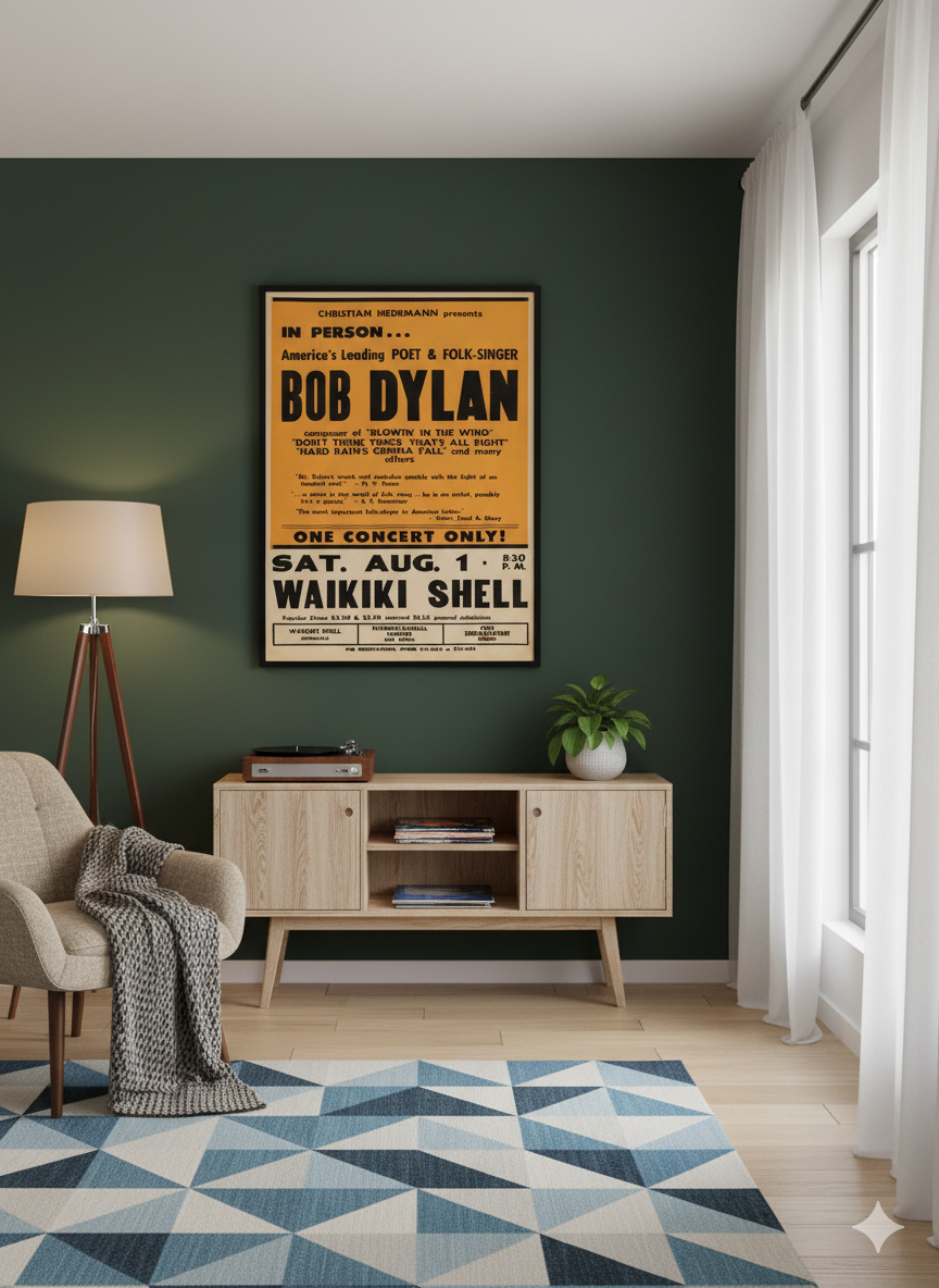 Bob Dylan 1964 Blowin’ in the Wind Vintage Folk Music Concert Poster Bob Dylan 1964 Blowin’ in the Wind Vintage Folk Music Concert Poster