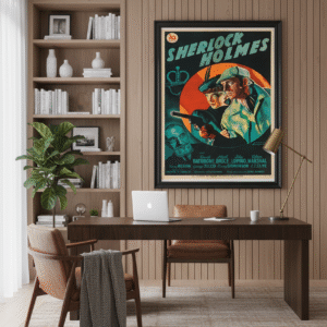 Sherlock Holmes 1939 Classic Film Poster – Basil Rathbone Vintage Detective Print