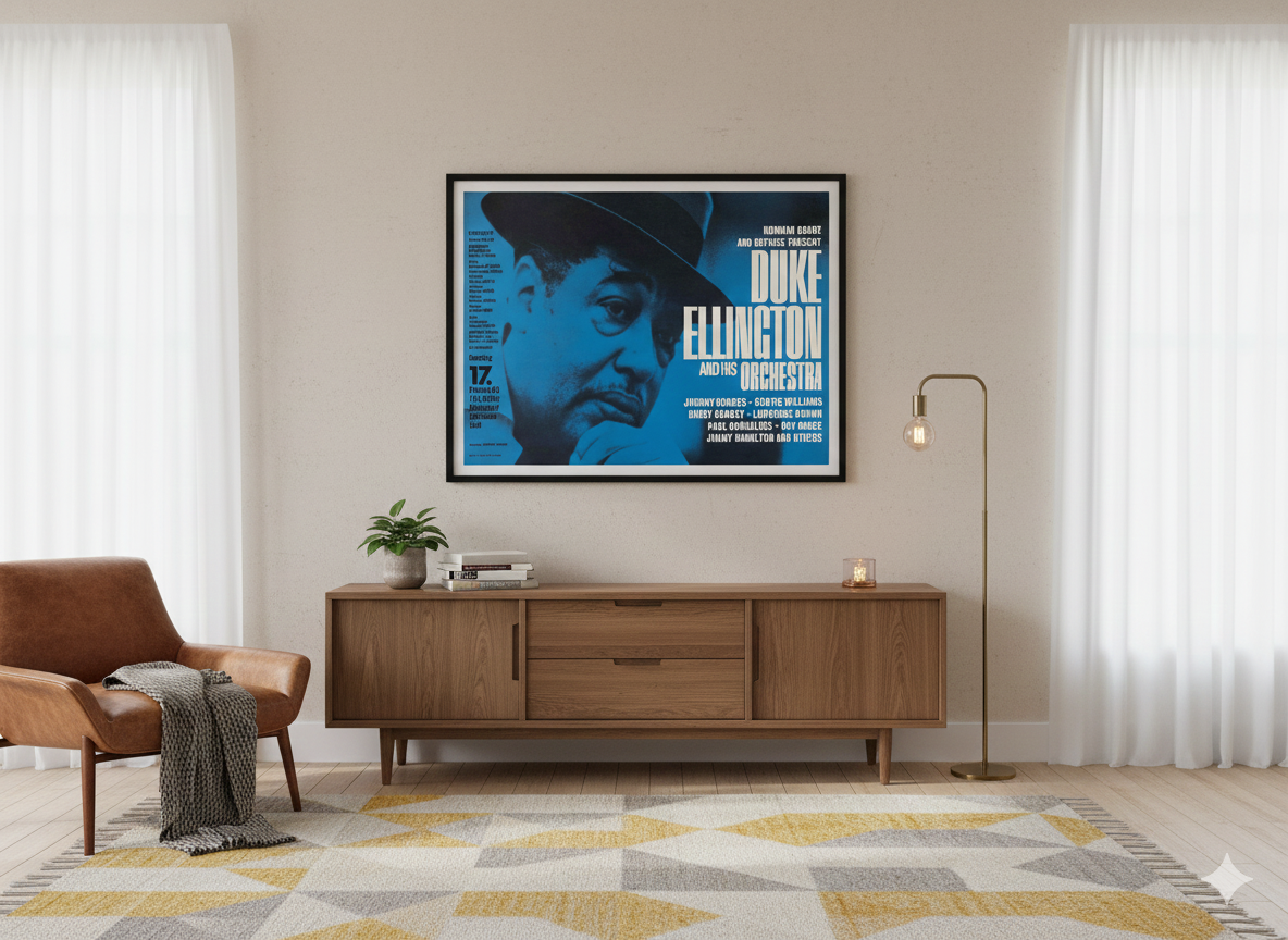 Duke Ellington 1963 Düsseldorf Concert Poster – Classic German Jazz Print Duke Ellington 1963 Düsseldorf Concert Poster – Classic German Jazz Print