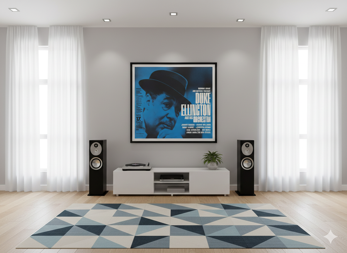 Duke Ellington 1963 Düsseldorf Concert Poster – Classic German Jazz Print Duke Ellington 1963 Düsseldorf Concert Poster – Classic German Jazz Print