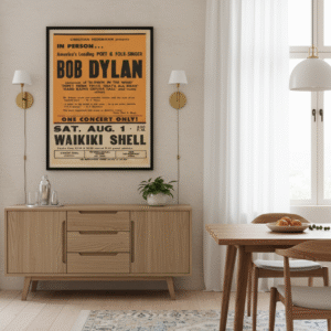 Bob Dylan 1964 Blowin’ in the Wind Vintage Folk Music Concert Poster
