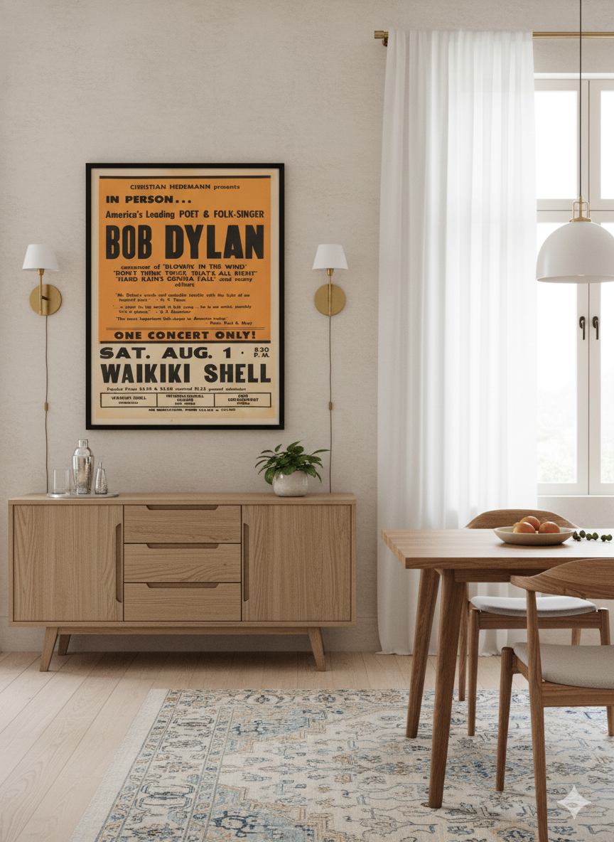 Bob Dylan 1964 Blowin’ in the Wind Vintage Folk Music Concert Poster Bob Dylan 1964 Blowin’ in the Wind Vintage Folk Music Concert Poster