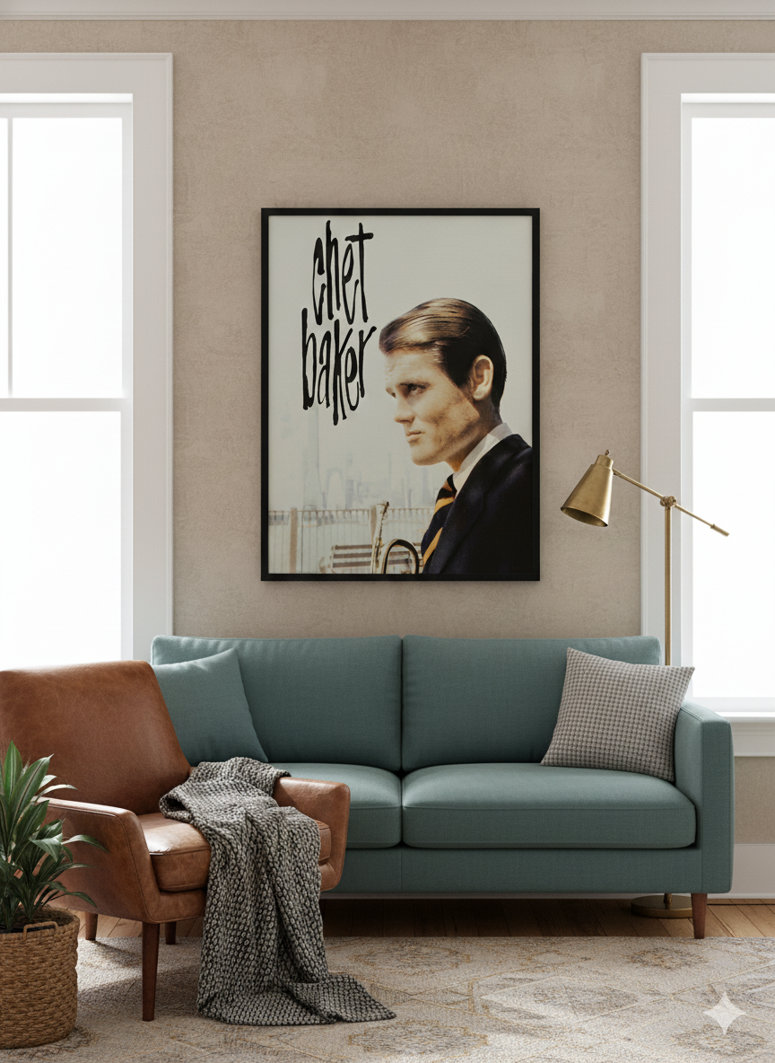 Vintage 1958 Chet Baker in New York Poster – Iconic Jazz Musician Print Vintage 1958 Chet Baker in New York Poster – Iconic Jazz Musician Print