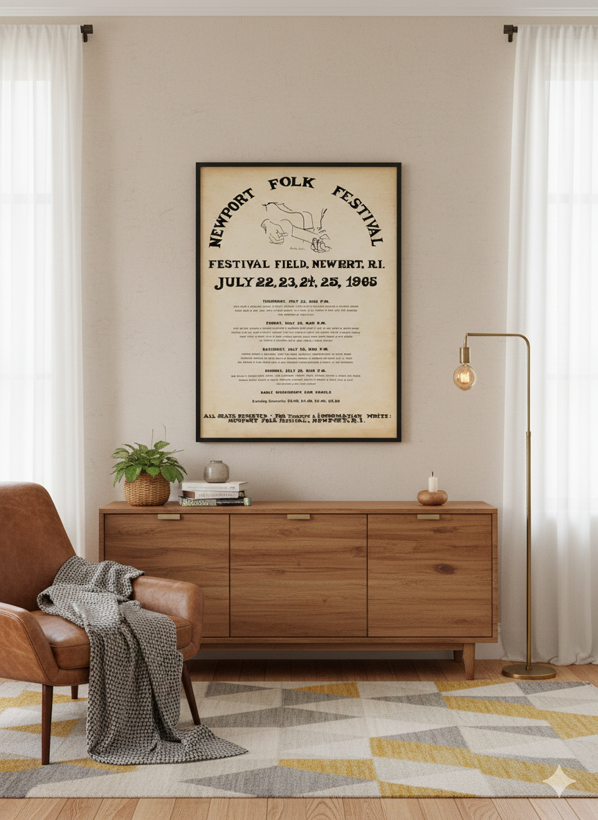 Bob Dylan Live 1965 Newport Festival Poster Bob Dylan Live 1965 Newport Festival Poster