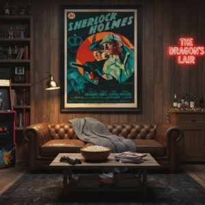 Sherlock Holmes 1939 Classic Film Poster – Basil Rathbone Vintage Detective Print