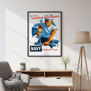 US Navy 1940s Propaganda Poster – Iconic WWII American Military Print