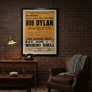 Bob Dylan 1964 Blowin’ in the Wind Vintage Folk Music Concert Poster