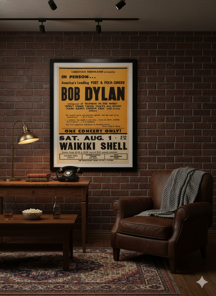 Bob Dylan 1964 Blowin’ in the Wind Vintage Folk Music Concert Poster Bob Dylan 1964 Blowin’ in the Wind Vintage Folk Music Concert Poster