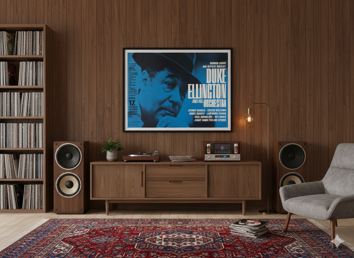 Duke Ellington 1963 Düsseldorf Concert Poster – Classic German Jazz Print Duke Ellington 1963 Düsseldorf Concert Poster – Classic German Jazz Print