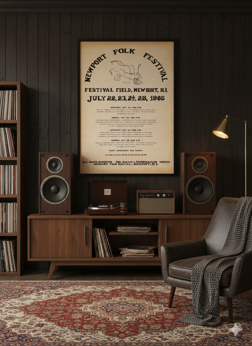 Bob Dylan Live 1965 Newport Festival Poster Bob Dylan Live 1965 Newport Festival Poster