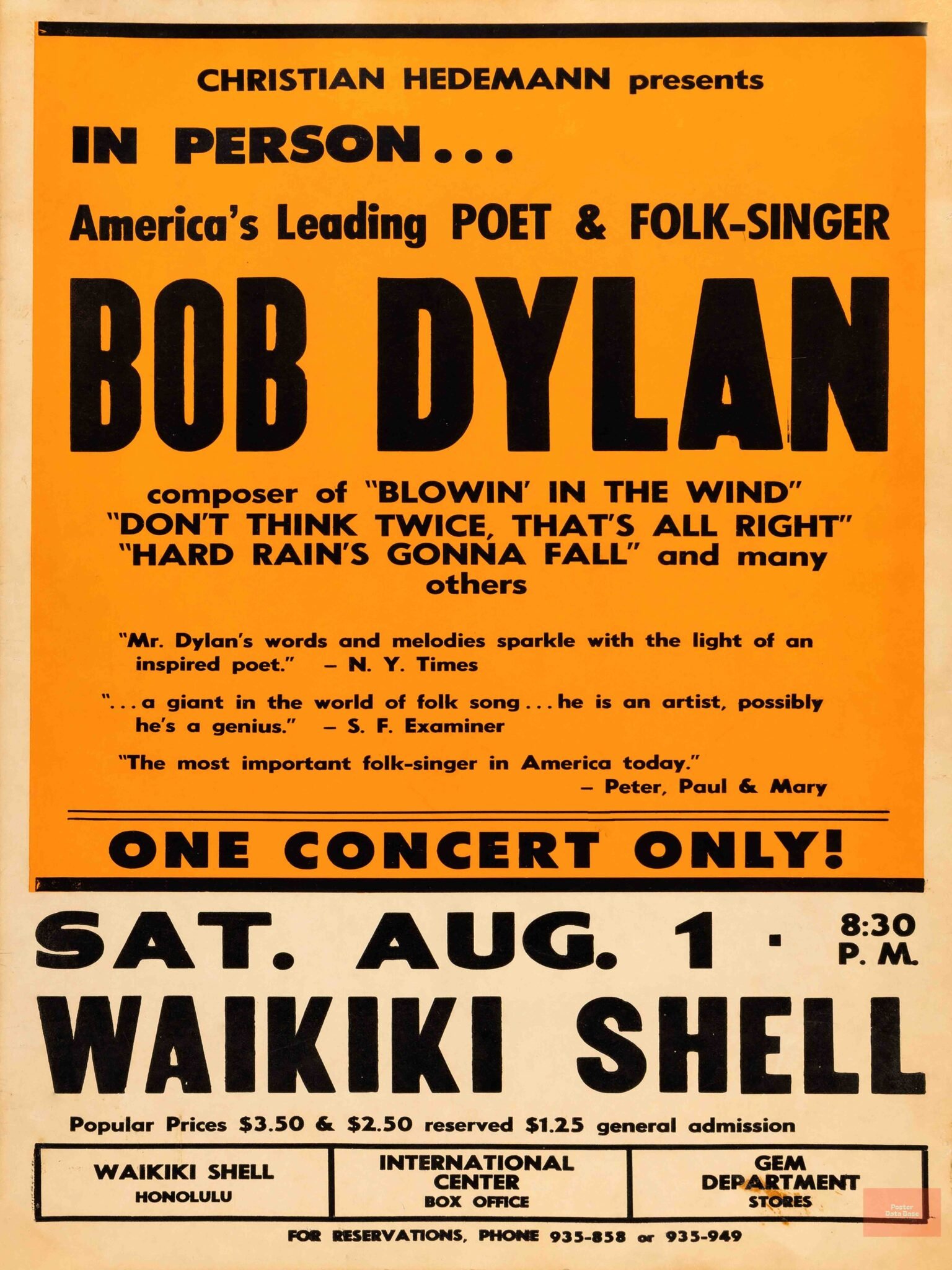 Bob Dylan 1964 Blowin’ in the Wind Vintage Folk Music Concert Poster Bob Dylan 1964 Blowin’ in the Wind Vintage Folk Music Concert Poster