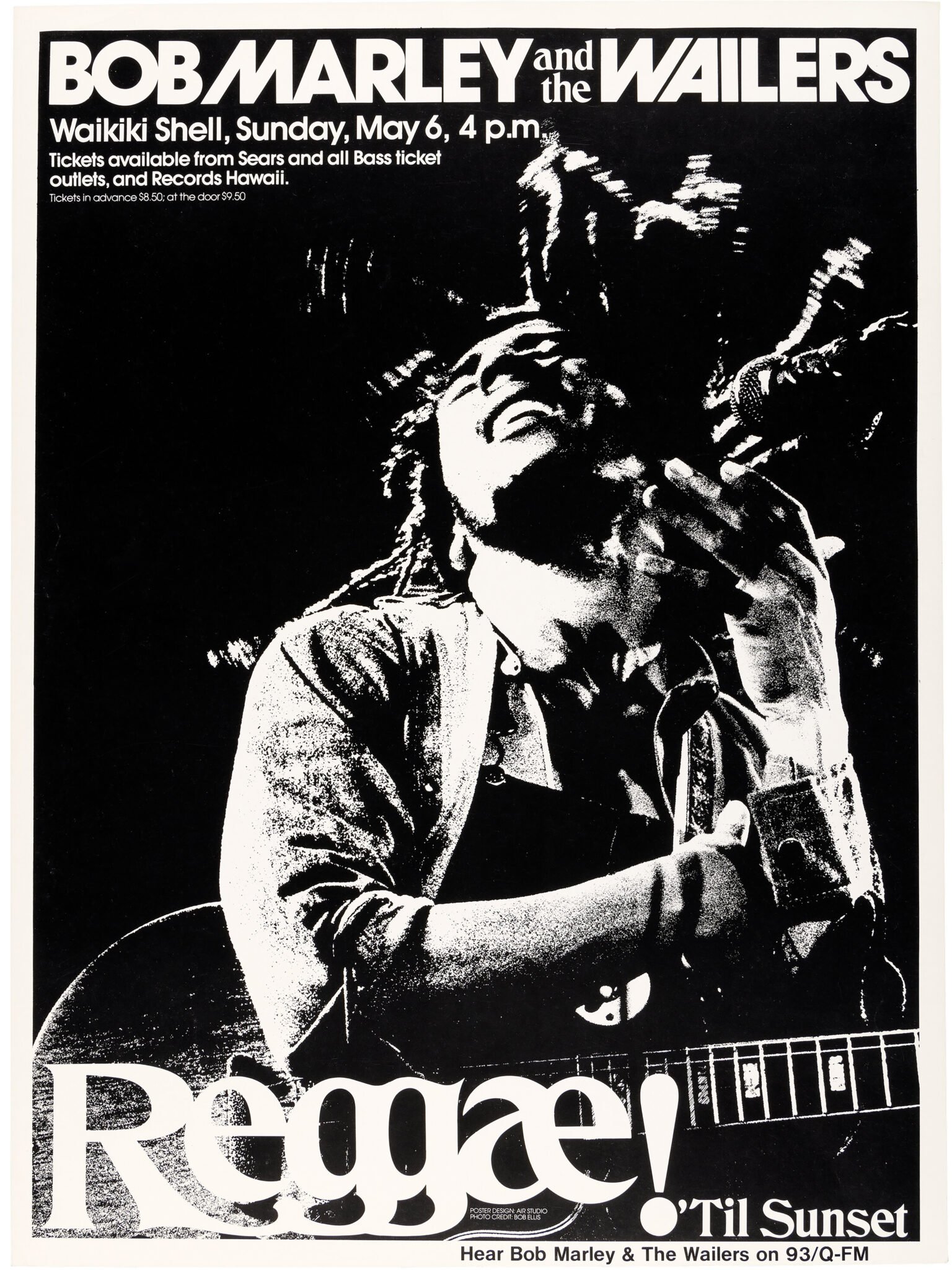 1979 Bob Marley & The Wailers concert poster from Honolulu 1979 Bob Marley & The Wailers concert poster from Honolulu