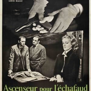 Elevator to the Gallows 1958 Vintage French Film Noir Movie Poster