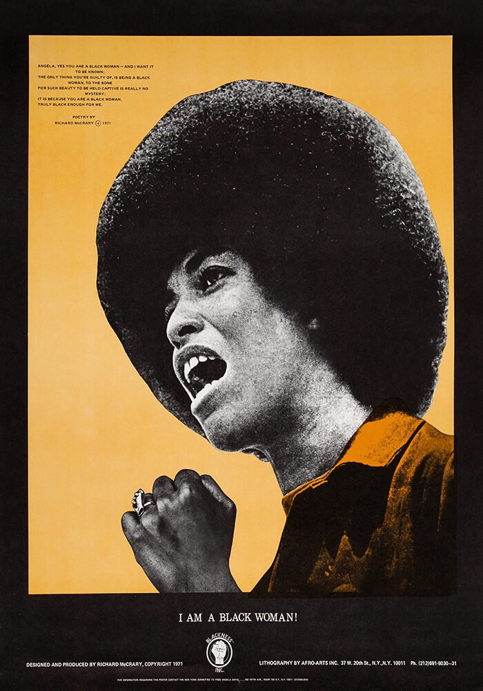 I Am a Black Woman Angela Davis 1972 Vintage Civil Rights Poster I Am a Black Woman Angela Davis 1972 Vintage Civil Rights Poster