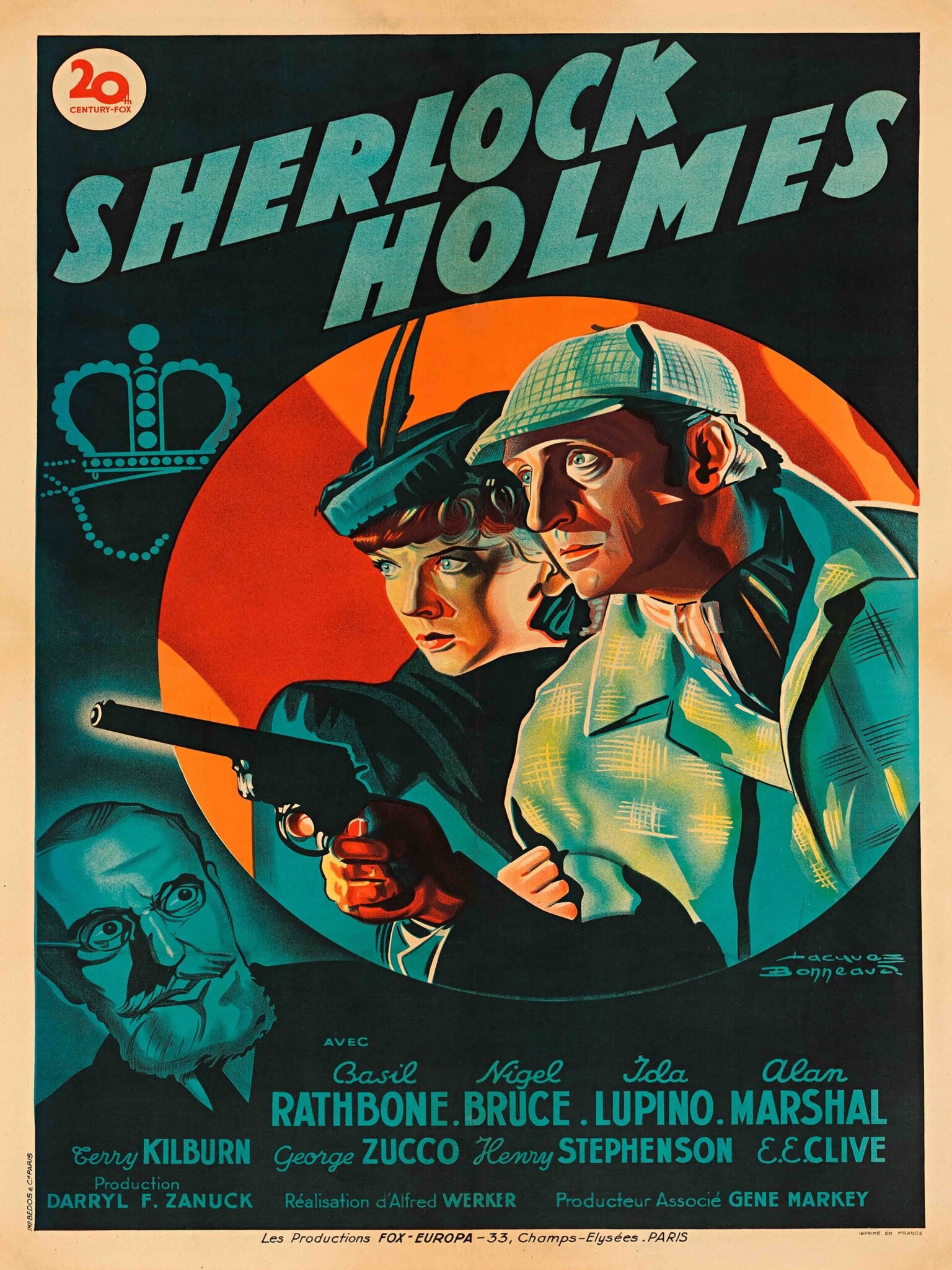 Sherlock Holmes 1939 Classic Film Poster – Basil Rathbone Vintage Detective Print Sherlock Holmes 1939 Classic Film Poster – Basil Rathbone Vintage Detective Print