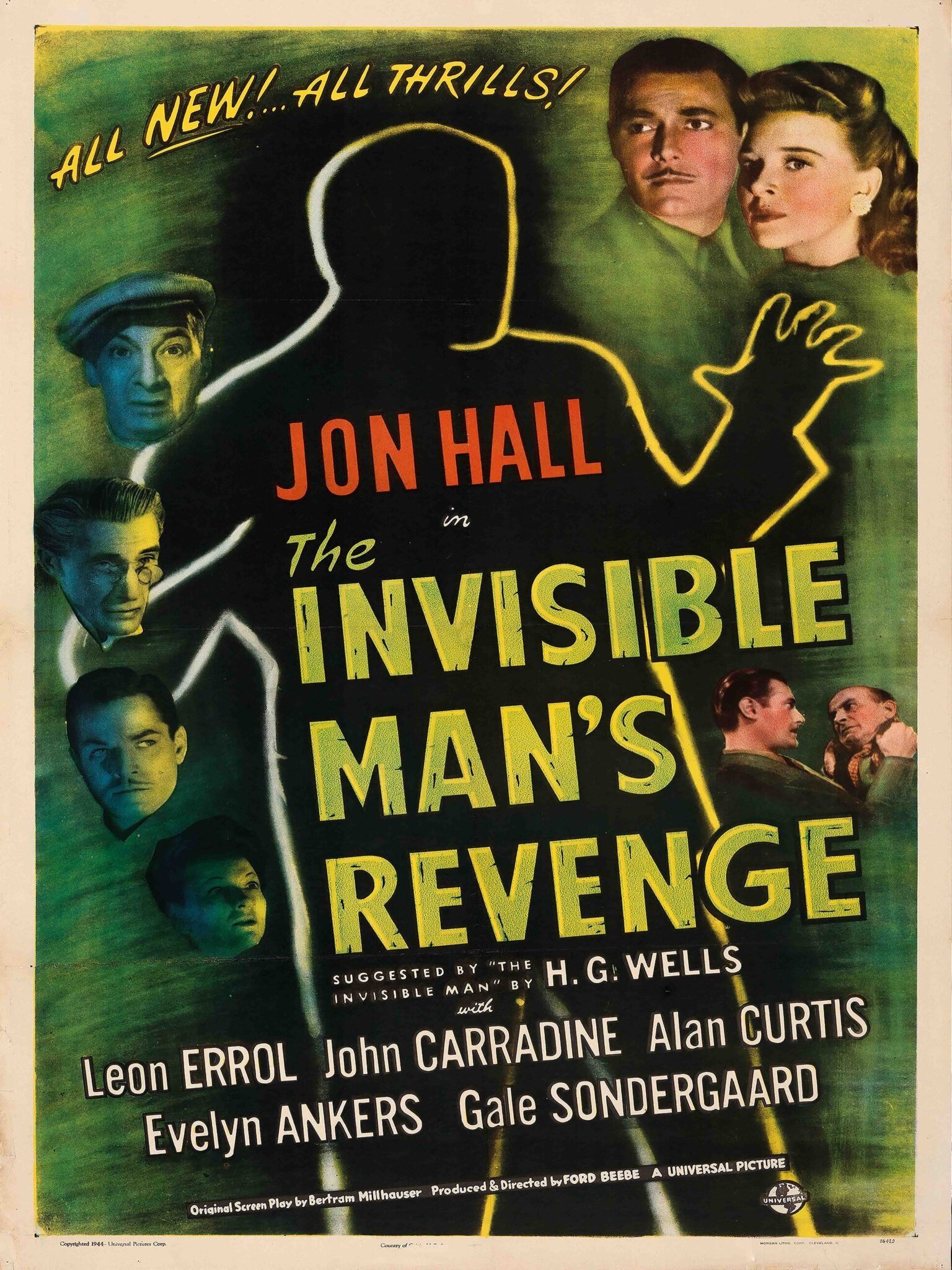 The Invisible Man’s Revenge 1944 Vintage Horror Movie Poster The Invisible Man’s Revenge 1944 Vintage Horror Movie Poster