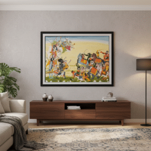 The Goddess Devi and Eight Mother Goddesses (Ashta Matrika) – Antique Indian Asian Religious Art Print