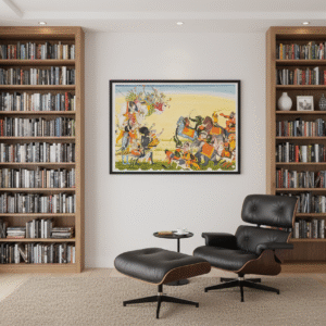 The Goddess Devi and Eight Mother Goddesses (Ashta Matrika) – Antique Indian Asian Religious Art Print