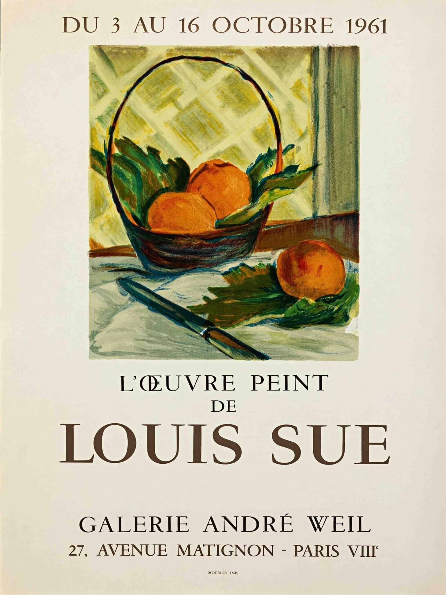 Galerie André Weil 1961 Gallery Exhibition Poster – Vintage French Modernist Print(1) Galerie André Weil 1961 Gallery Exhibition Poster – Vintage French Modernist Print