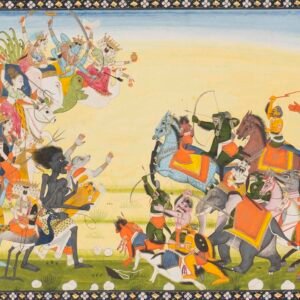 The Goddess Devi and Eight Mother Goddesses (Ashta Matrika) – Antique Indian Asian Religious Art Print