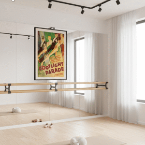 1933 Footlight Parade movie poster showcasing Pre-Code Hollywood musical spectacle with Busby Berkeley choreography and classic Warner Bros. style.