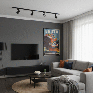 1943 World War II propaganda poster promoting Allied unity under the United Nations banner, featuring bold wartime graphics and global cooperation themes.