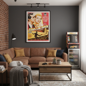 Spanish release poster for To Catch a Thief featuring Cary Grant and Grace Kelly in a glamorous Hitchcock crime thriller set in mid-century Europe.