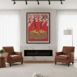 1970 psychedelic rock benefit concert poster featuring Jefferson Airplane with bold counterculture graphics and classic San Francisco rock imagery.