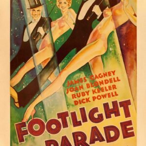 1933 Footlight Parade movie poster showcasing Pre-Code Hollywood musical spectacle with Busby Berkeley choreography and classic Warner Bros. style.